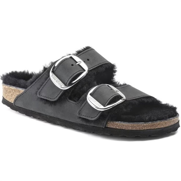 Arizona Big Buckle Shearling - Black – E.G.Geller